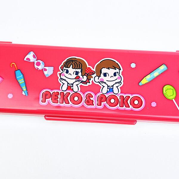 サンリオ ハローキティ × 不二家 ペコちゃん ポコちゃん 抗菌音の鳴らないコンビセット ランチ 日本製 Sanrio 商品画像2：キャラグッズPERFECT WORLD TOKYO