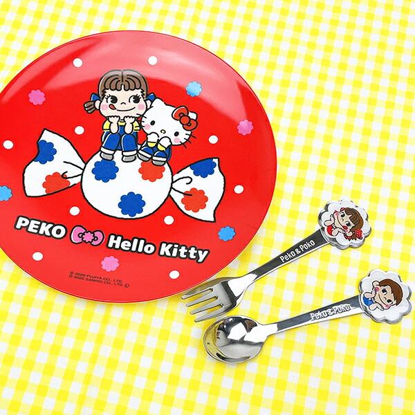 サンリオ ハローキティ × 不二家 ペコちゃん ステンレス子供スプーン(ダイカット) カトラリー 不二家 キッズ Sanrio 商品画像4：キャラグッズPERFECT WORLD TOKYO