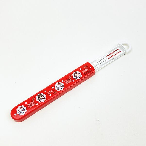 サンリオ ハローキティ × 不二家 ペコちゃん 抗菌食洗機対応スライド箸＆箸箱セット(名入れスペース付箸入り) ランチ 日本製 商品画像3：キャラグッズPERFECT WORLD TOKYO