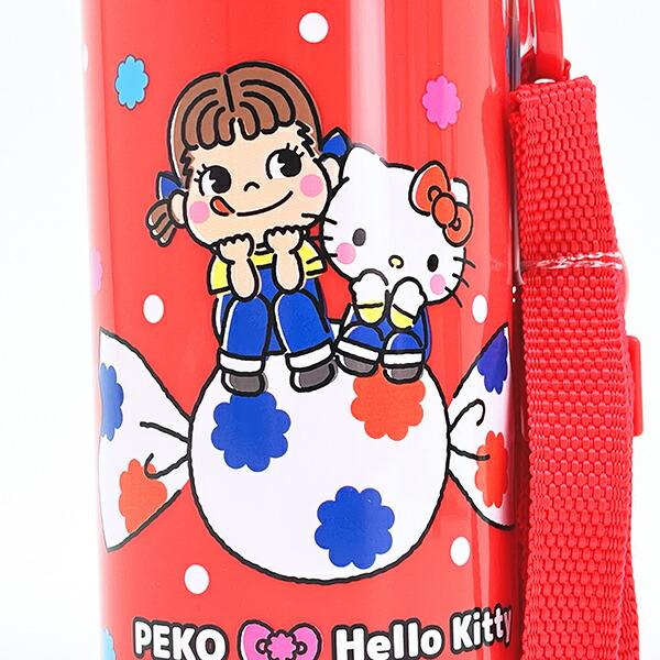 サンリオ ハローキティ × 不二家 ペコちゃん 直飲みプラワンタッチボトル 水筒 ランチ 日本製 Sanrio 商品画像2：キャラグッズPERFECT WORLD TOKYO