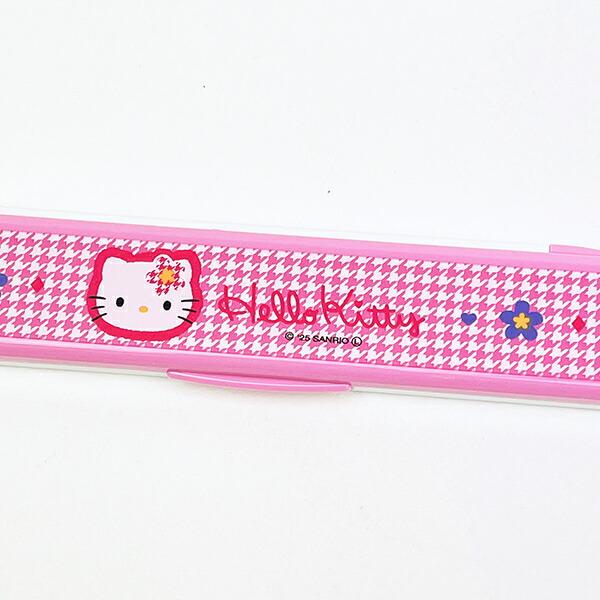 サンリオ ハローキティ 抗菌音の鳴らない箸箱セット ランチ カオハナシリーズ 日本製 Sanrio 商品画像2：キャラグッズPERFECT WORLD TOKYO