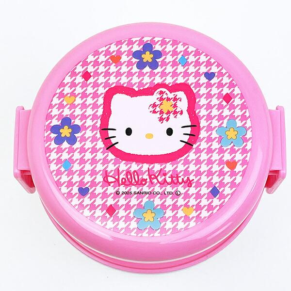 サンリオ ハローキティ 抗菌丸型ランチBOX2段 ランチ カオハナシリーズ 日本製 Sanrio 商品画像2:キャラグッズPERFECT WORLD TOKYO