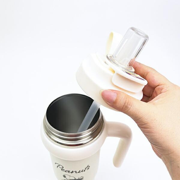 スヌーピー ハンドル付2WAYストローステンレスタンブラー (830ml) 水筒 ランチ SNOOPY 商品画像6：キャラグッズPERFECT WORLD TOKYO