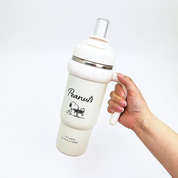 スヌーピー ハンドル付2WAYストローステンレスタンブラー (830ml) 水筒 ランチ SNOOPY 商品画像7：キャラグッズPERFECT WORLD TOKYO