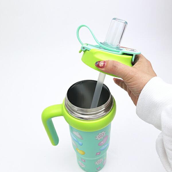 サンリオ ハンギョドン ハンドル付2WAYストローステンレスタンブラー 水筒 ランチ Sanrio 商品画像7：キャラグッズPERFECT WORLD TOKYO