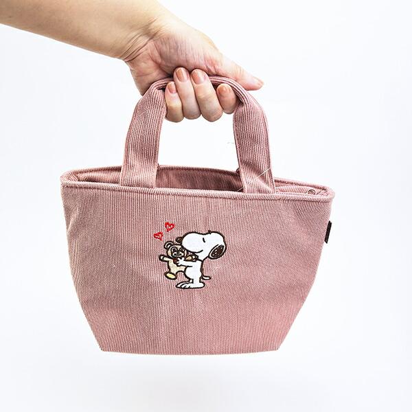 スヌーピー &ベア コーデュロイ生地ランチバッグ SNOOPY 商品画像6:キャラグッズPERFECT WORLD TOKYO