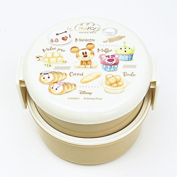 ディズニー Nuiパン 丸型ランチボックス2段(フォーク付) ランチ 日本製 Disne･･･