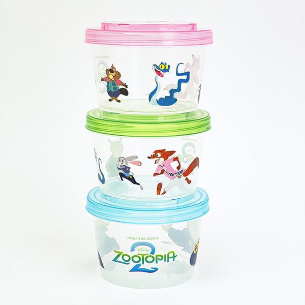 ディズニー ズートピア ジョイント式薄肉保存容器3Pセット ランチ 日本製 Disney 商品画像2：キャラグッズPERFECT WORLD TOKYO
