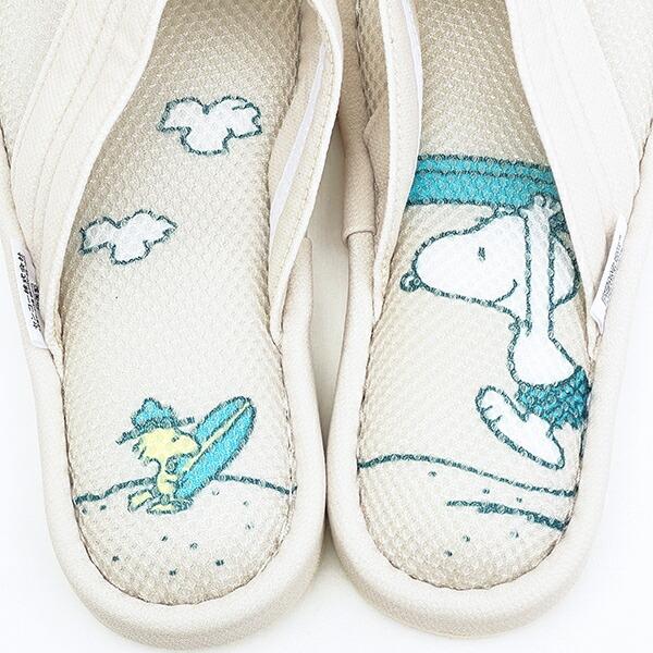 スヌーピー ルームスリッパ サーフ ベージュ SNOOPY 商品画像2：キャラグッズPERFECT WORLD TOKYO