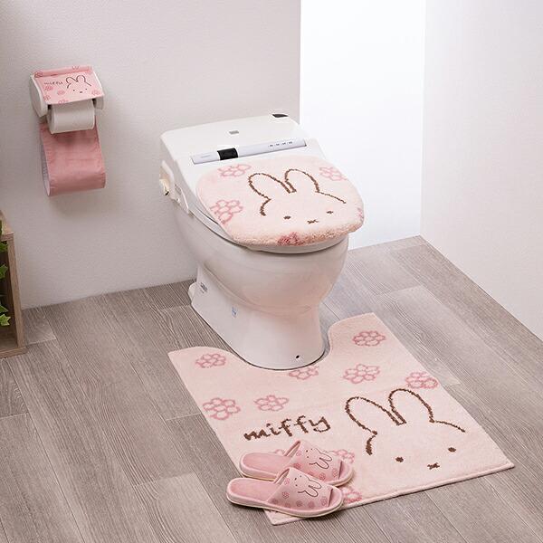 ミッフィー miffy ロングトイレマット ラインフラワー ピンク トイレ用品 商品画像4：キャラグッズPERFECT WORLD TOKYO