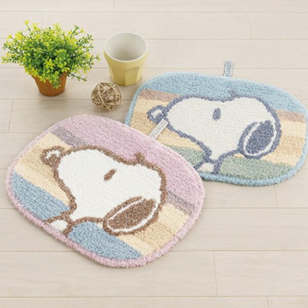 スヌーピー アクセントマット くすみパステル ブルー ルームマット SNOOPY 商品画像4：キャラグッズPERFECT WORLD TOKYO