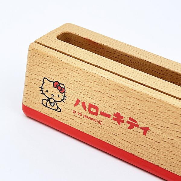 サンリオ ハローキティ ウッドデスクスタンド レッド ペンスタンド 文具 Sanrio 商品画像2：キャラグッズPERFECT WORLD TOKYO