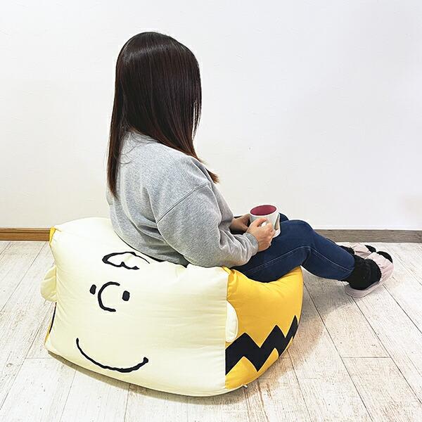 スヌーピー チャーリーブラウン ビーズクッション(M) インテリア SNOOPY 商品画像3：キャラグッズPERFECT WORLD TOKYO