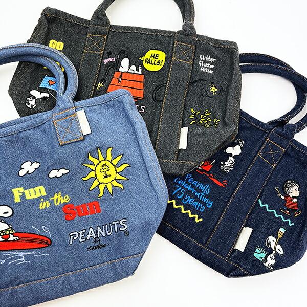 スヌーピー PEANUTS 75th デニム ミニトートバッグ ネイビー ROOTOTE（ルートート）コラボ SNOOPY 商品画像6：キャラグッズPERFECT WORLD TOKYO