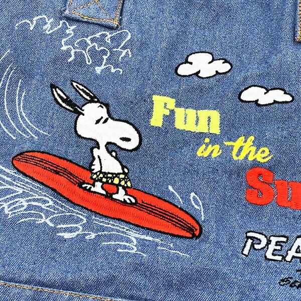スヌーピー PEANUTS 75th デニム ミニトートバッグ ライトブルー ROOTOTE（ルートート）コラボ SNOOPY 商品画像2：キャラグッズPERFECT WORLD TOKYO