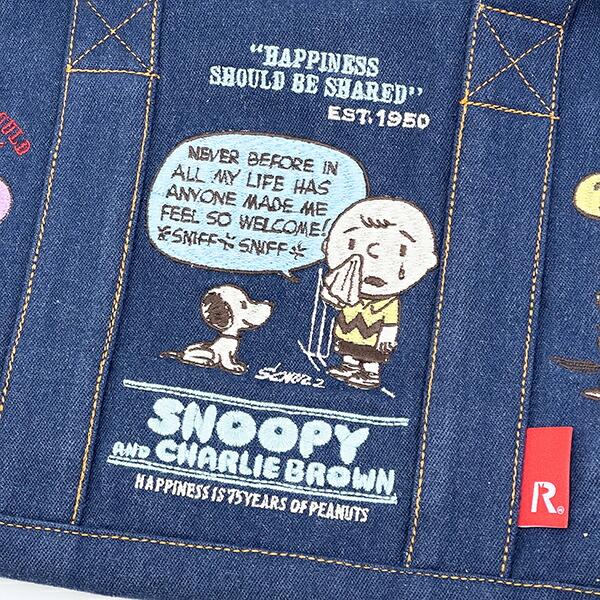スヌーピー 刺繍ランチトートバッグ ネイビー ROOTOTE ルートート コラボ SNOOPY 商品画像2：キャラグッズPERFECT WORLD TOKYO