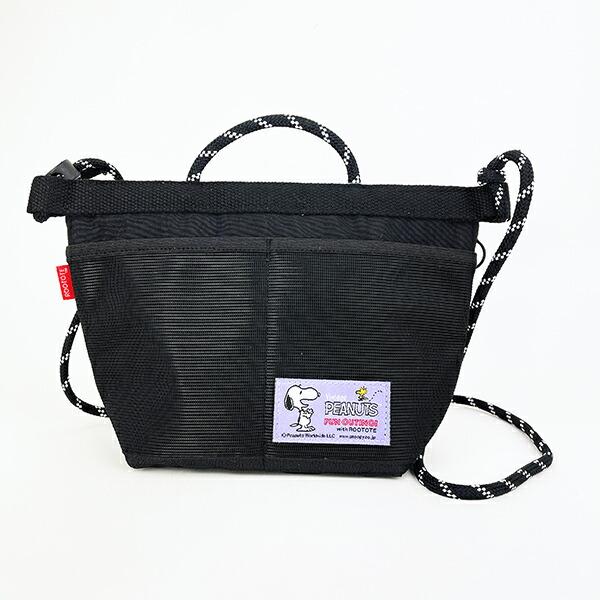 スヌーピー サコッシュ ブラック ショルダーバッグ SNOOPY ROOTOTE ルートート コラボ 商品画像4：キャラグッズPERFECT WORLD TOKYO