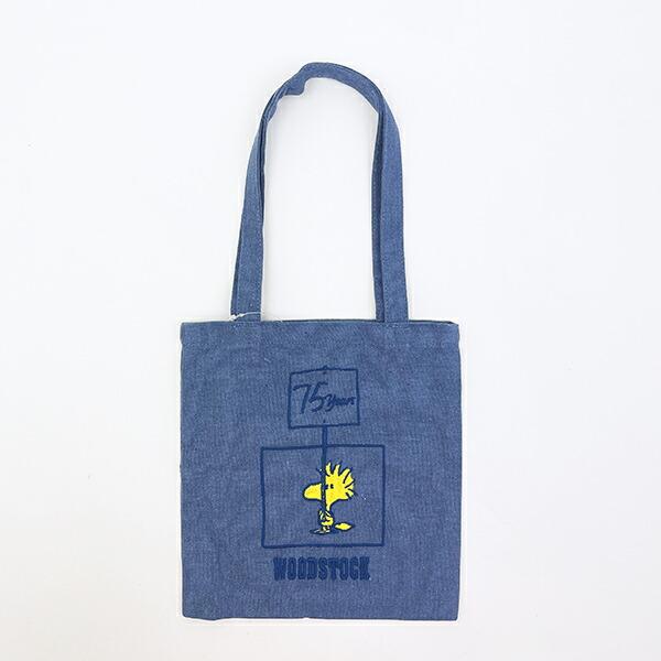 スヌーピー ウッドストック ミニトートバッグ ブルー PEANUTS 75th ROOTOTE ･･･