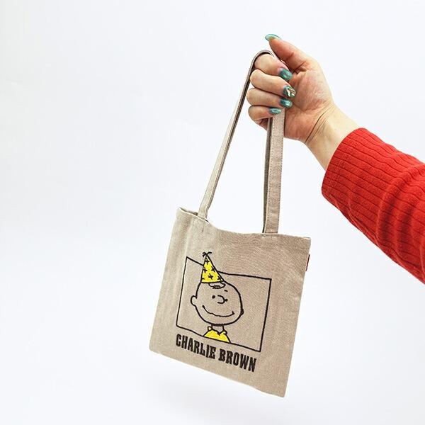 スヌーピー チャーリーブラウン ミニトートバッグ ベージュ PEANUTS 75th ROOTOTE SNOOPY 商品画像4：キャラグッズPERFECT WORLD TOKYO