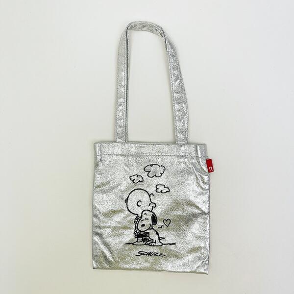 スヌーピー ミニトートバッグ シルバー PEANUTS 75th ROOTOTE ルートート コ･･･