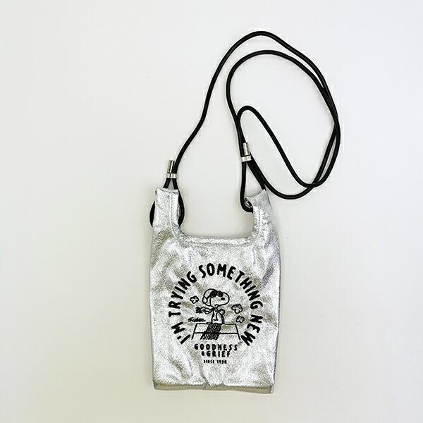 スヌーピー ミニショルダーバッグ シルバー PEANUTS 75th ROOTOTE ルートート･･･