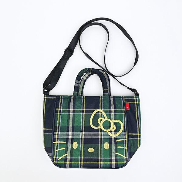 サンリオ ハローキティ 2WAYショルダートートバッグ  (グリーンチェック) ル･･･