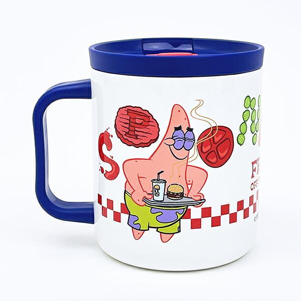 スポンジボブ フタ付きステンレスマグカップ ホワイト コップ 商品画像4：キャラグッズPERFECT WORLD TOKYO