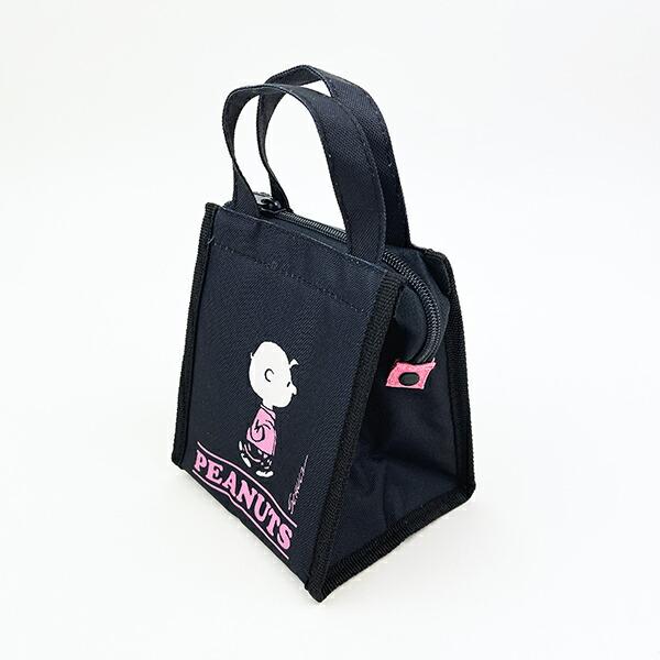 スヌーピー チャーリーブラウン スクエアランチバッグ(SS) ブラック SNOOPY 商品画像5：キャラグッズPERFECT WORLD TOKYO