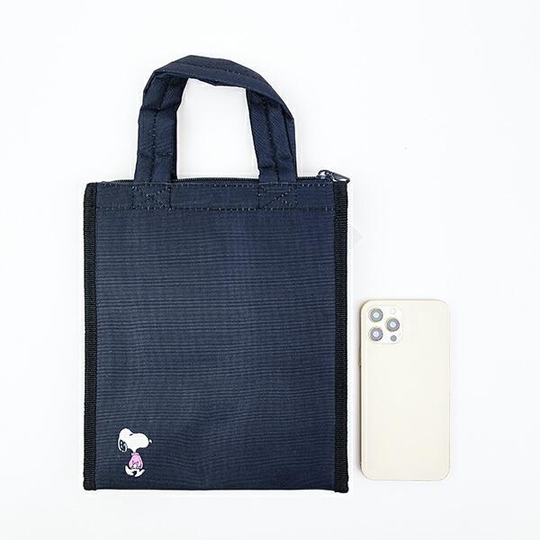 スヌーピー チャーリーブラウン スクエアランチバッグ(M) ブラック SNOOPY 商品画像3：キャラグッズPERFECT WORLD TOKYO