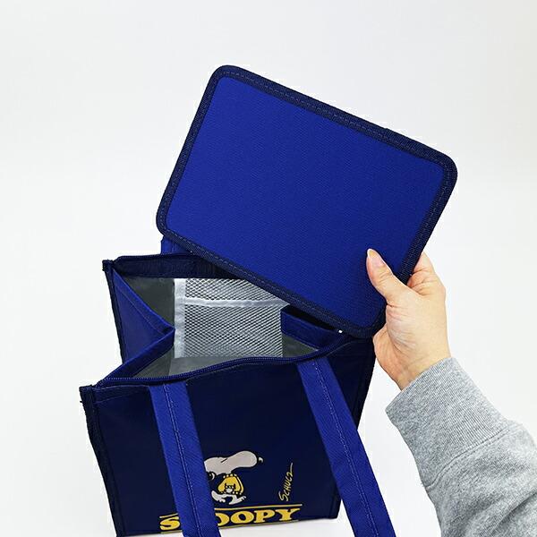 スヌーピー スクエアランチバッグ(L) ネイビー SNOOPY 商品画像5：キャラグッズPERFECT WORLD TOKYO