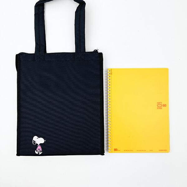 スヌーピー チャーリーブラウン スクエアランチバッグ(L) ブラック SNOOPY 商品画像3：キャラグッズPERFECT WORLD TOKYO