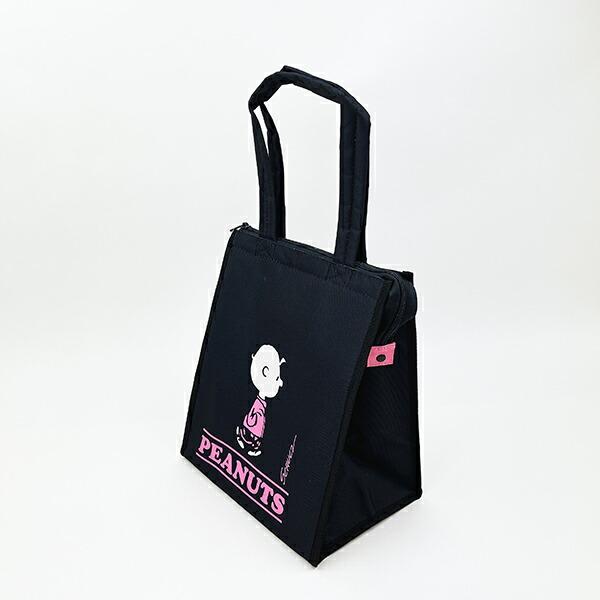スヌーピー チャーリーブラウン スクエアランチバッグ(L) ブラック SNOOPY 商品画像6：キャラグッズPERFECT WORLD TOKYO