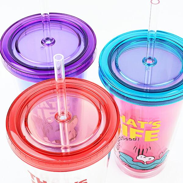 スヌーピー ストロータンブラー (ブルー) コップ ランチ SNOOPY 商品画像5：キャラグッズPERFECT WORLD TOKYO