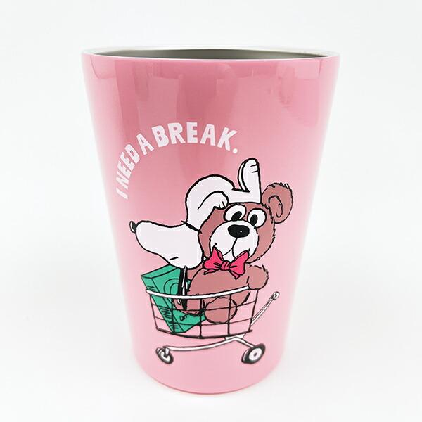 スヌーピー ステンレスタンブラー (ピンク)  コップ SNOOPY