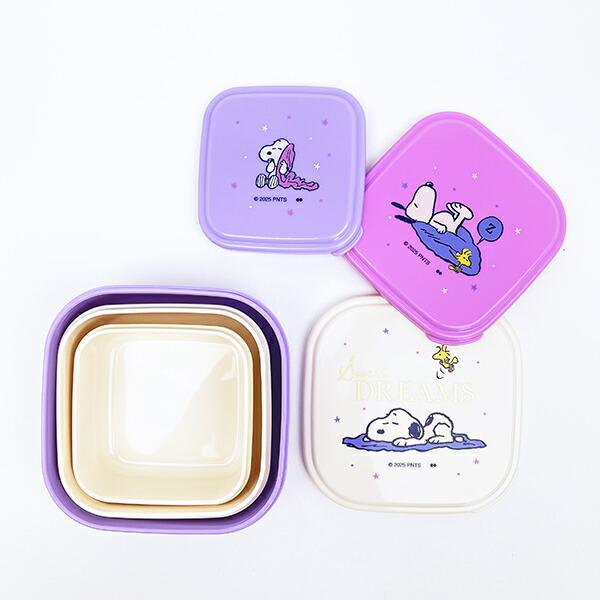 スヌーピー シールランチボックス3個セット 日本製 SNOOPY 商品画像3：キャラグッズPERFECT WORLD TOKYO