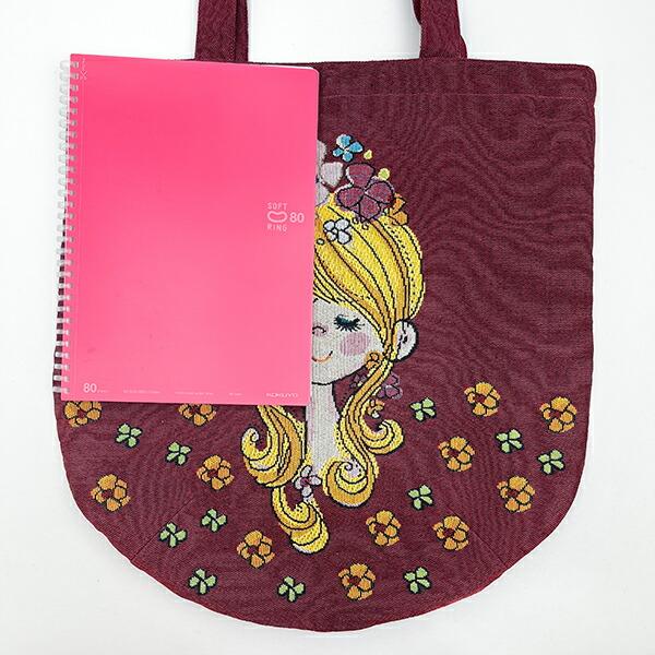 水森亜土 和雑貨 ゴブラン トートバッグ フラワー バーガンディー 商品画像3：キャラグッズPERFECT WORLD TOKYO