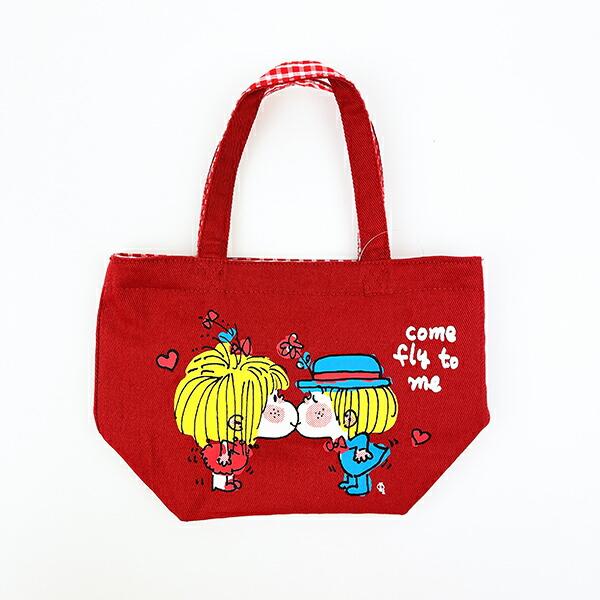 水森亜土 ギンガム リバーシブルランチトートバッグ(レッド) 商品画像5：キャラグッズPERFECT WORLD TOKYO