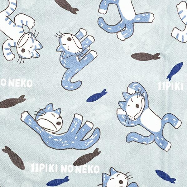 11ぴきのねこ びっくり ドライメッシュTシャツ(ブルー) アパレル 商品画像2：キャラグッズPERFECT WORLD TOKYO