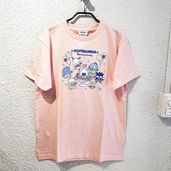 サンリオ はぴだんぶい 5th おむすび Tシャツ(M) ピンク Sanrio アパレル 商品画像4：キャラグッズPERFECT WORLD TOKYO