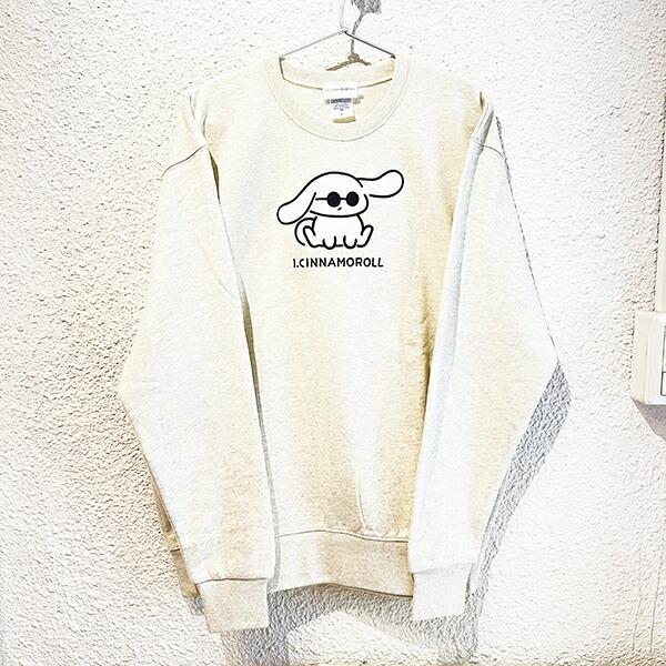 サンリオ アイシナモロール スウェットトレーナー Lサイズ (ベージュ) アパレル Sanrio 商品画像4：キャラグッズPERFECT WORLD TOKYO