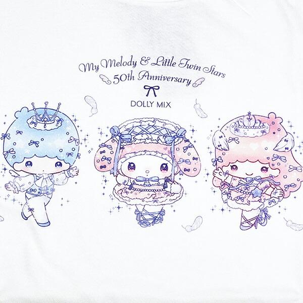 サンリオ マイメロディ&キキララ 50th×DOLLY MIX Tシャツ(M) ホワイト アパレル Sanrio 商品画像2：キャラグッズPERFECT WORLD TOKYO