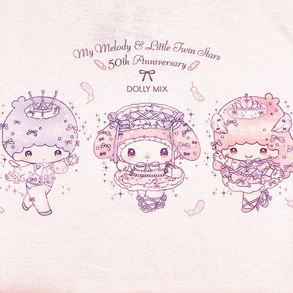 サンリオ マイメロディ&キキララ 50th×DOLLY MIX Tシャツ(M) ライトピンク アパレル Sanrio 商品画像2：キャラグッズPERFECT WORLD TOKYO