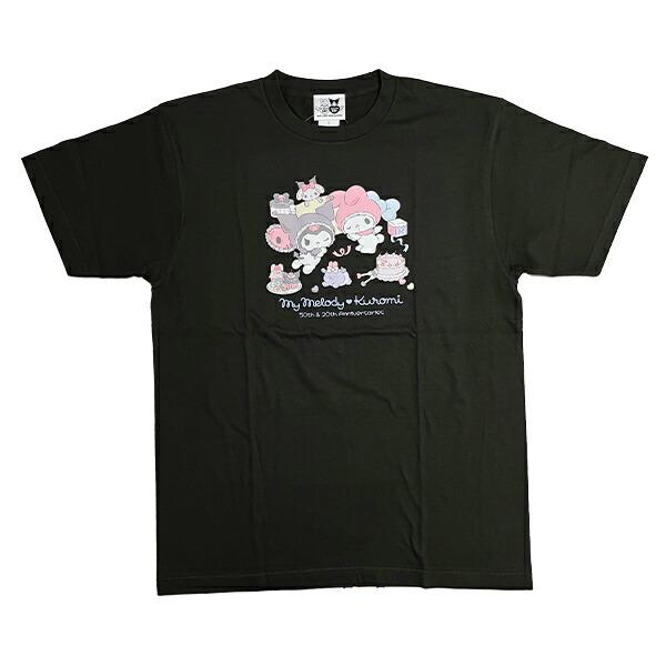 サンリオ マイメロディ50th ＆クロミ20th エンジェルTシャツ(L) ブラック ア･･･