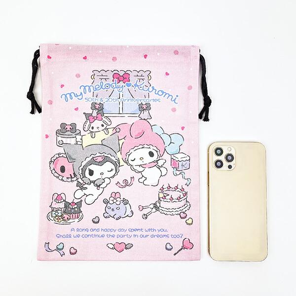 サンリオ マイメロディ50th ＆クロミ20th エンジェル巾着 日本製 Sanrio 商品画像3：キャラグッズPERFECT WORLD TOKYO