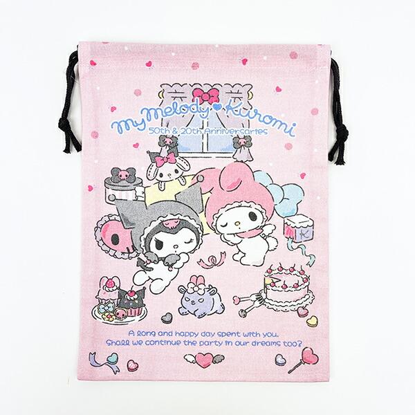 サンリオ マイメロディ50th ＆クロミ20th エンジェル巾着 日本製 Sanrio