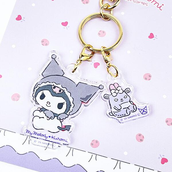 サンリオ マイメロディ50th＆クロミ20th クロミ アニバーサリー 2連アクリルキーホルダー 日本製 Sanrio 商品画像2：キャラグッズPERFECT WORLD TOKYO