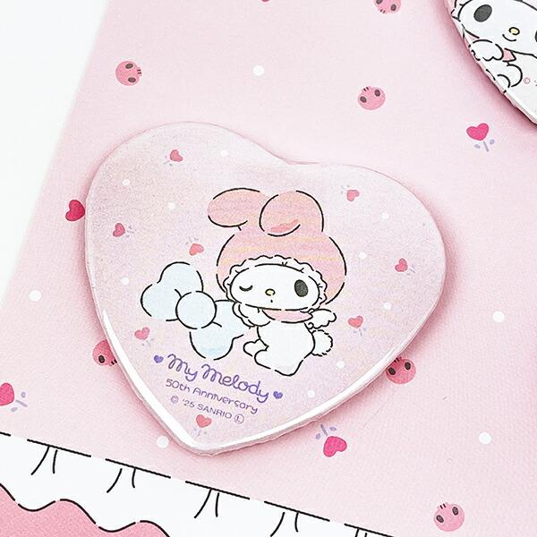 サンリオ マイメロディ50th＆クロミ20th アニバーサリー エンジェルハート型 缶バッジ3個セット 日本製 Sanrio 商品画像3：キャラグッズPERFECT WORLD TOKYO
