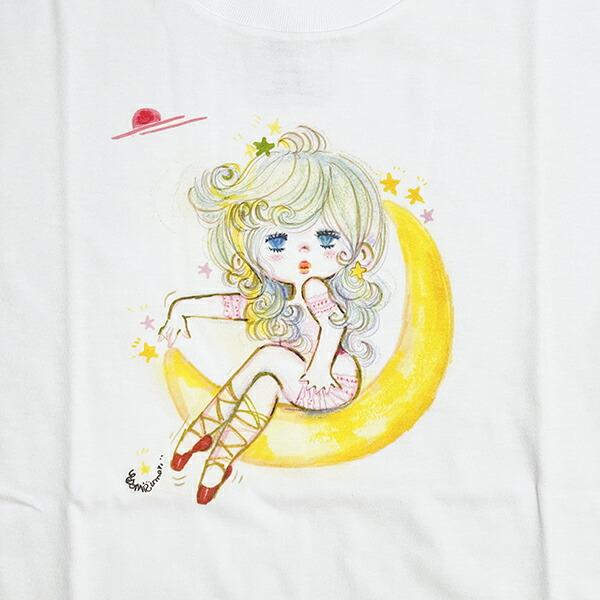 水森亜土 ツキ 半袖Tシャツ(M) ホワイト アパレル 商品画像2：キャラグッズPERFECT WORLD TOKYO