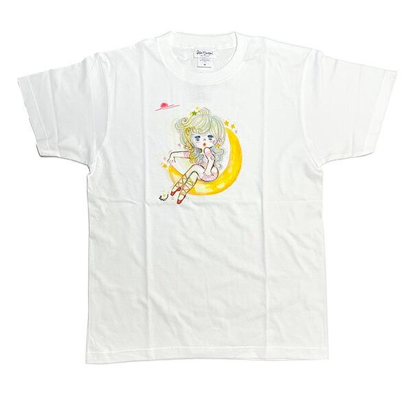 水森亜土 ツキ 半袖Tシャツ(M) ホワイト アパレル