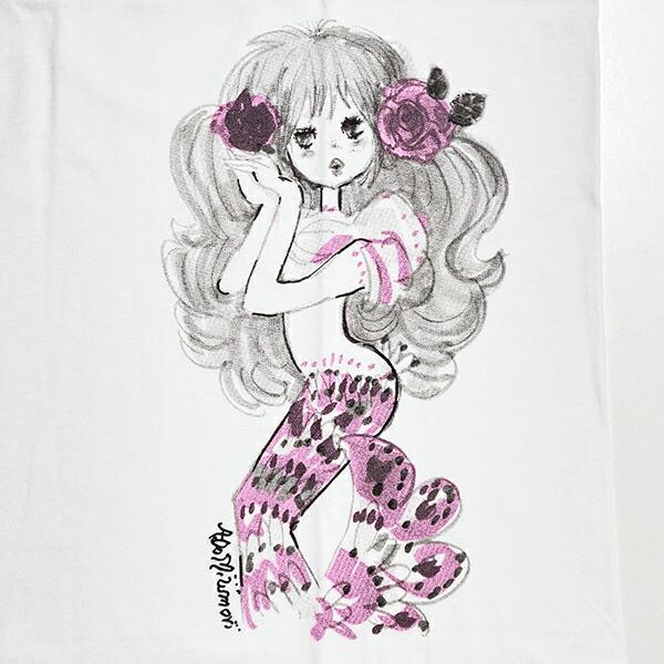 水森亜土 ニンギョ 半袖Tシャツ(M) ホワイト アパレル 商品画像2：キャラグッズPERFECT WORLD TOKYO